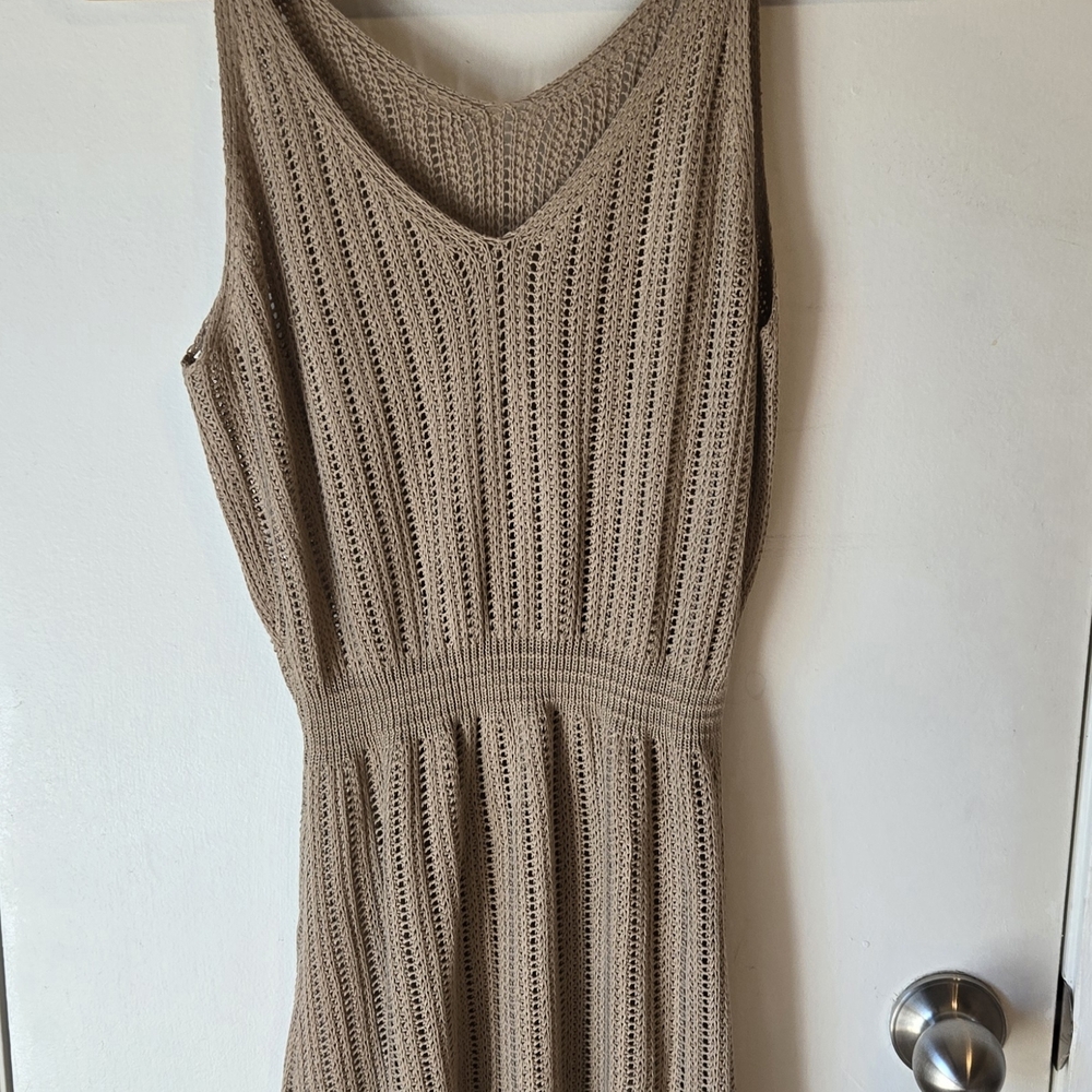 Elegant Tan Knit Dress